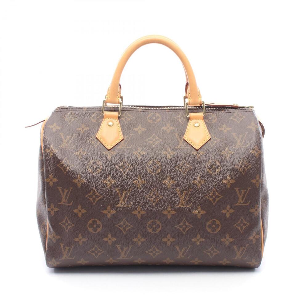 Louis Vuitton Speedy Top Handle Bag Canvas Leather Monogram Brown